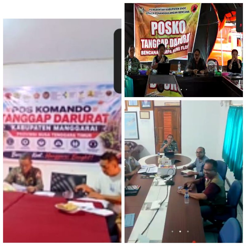 Rapat evaluasi tanggap darurat gempa flores, rapat ini di pimpin Gubernur Melki Laka Lena secara virtual bersama 7 Kabupaten