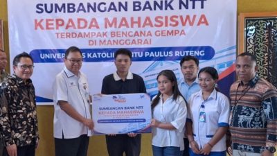 Bank NTT Salurkan Beasiswa untuk 20 Mahasiswa Terdampak Gempa Flores